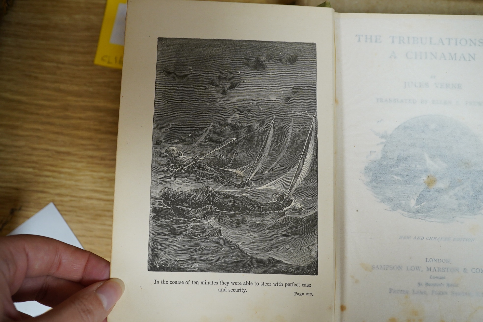 Gissing, George - By the Ionian Sea. notes of a ramble in Southern Italy. 1st edition. coloured plates, original cloth. 1901; Verne, Jules - The Tribulations of a Chinaman ... new and cheaper edition. num. plates; origin